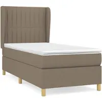 vidaXL Boxspring met matras stof taupe 90x190 cm