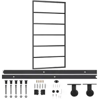 vidaXL Schuifdeur met beslag 102x205 cm aluminium en ESG-glas