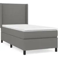 vidaXL Boxspring met matras stof donkergrijs 90x190 cm