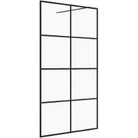vidaXL Inloopdouchewand 115x195 cm ESG-glas transparant en zwart