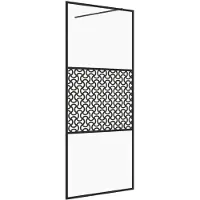 vidaXL Inloopdouchewand 80x195 cm ESG-glas transparant en zwart