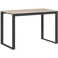 vidaXL Computerbureau, zwart en eikenlook, 110x60x73cm, houtvezel