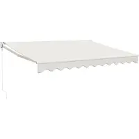 vidaXL Luifel uittrekbaar 3,5x2,5 m stof en aluminium crèmekleurig