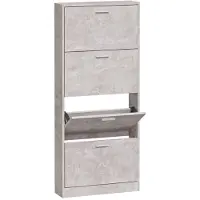 vidaXL Schoenenkast 59x17x150 cm bewerkt hout betongrijs