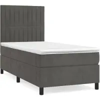 vidaXL Boxspring met matras fluweel donkergrijs 100x200 cm