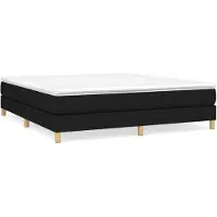 vidaXL Boxspring met matras stof zwart 180x200 cm