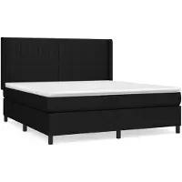 vidaXL Boxspring met matras stof zwart 180x200 cm