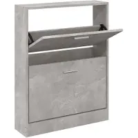 vidaXL Schoenenkast 59x17x81 cm bewerkt hout betongrijs