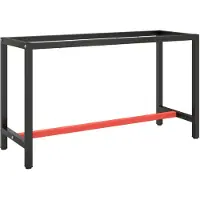 vidaXL Werkbankframe 140x50x79 cm metaal matzwart en matrood