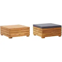 vidaXL Tuintafel en voetensteun met kussen massief acaciahout