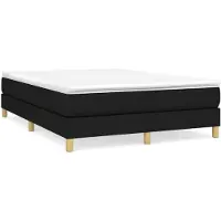 vidaXL Boxspring bed stof zwart 140x200 cm