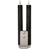 Anna's Collection Led dinerkaars 23 cm | Antiek Groen | Bewegende vlam | 2 stuks