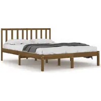 vidaXL Bedframe massief grenenhout honingbruin 200x200 cm
