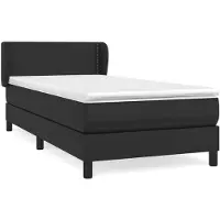 vidaXL Boxspring met matras kunstleer zwart 100x200 cm