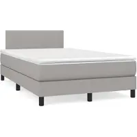 vidaXL Boxspring met matras stof lichtgrijs 120x200 cm
