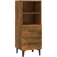 vidaXL Dressoir 34,5x34x90 cm bewerkt hout gerookt eikenkleurig