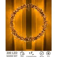 Zenzee Kerstkrans - 300 LED - Ø39 cm - Warmwit - M - Kersthanger - Lichtkrans - Kerstdecoratie - Kerstversiering - Kerst
