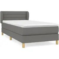 vidaXL Boxspring met matras stof donkergrijs 80x200 cm