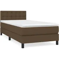 vidaXL Boxspring met matras stof donkerbruin 80x200 cm