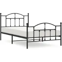 vidaXL Bedframe met hoofd- en voeteneinde metaal zwart 100x200 cm