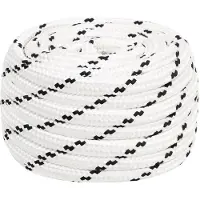 vidaXL Boottouw gevlochten 16 mmx50 m polyester wit