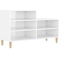vidaXL Schoenenkast 102x36x60 cm bewerkt hout hoogglans wit