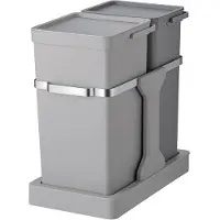 EKO - Deco Inbouwafvalemmer 15+20 liter - Plastic Stainless steel - grijs - Prullenbak