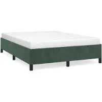 vidaXL Bedframe zonder matras 140x190 cm fluweel donkergroen