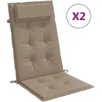 vidaXL Stoelkussens 2 st hoge rug oxford stof taupe