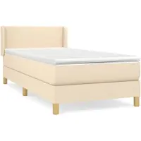 vidaXL Boxspring met matras stof crèmekleurig 90x190 cm