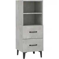 vidaXL Dressoir 34,5x34x90 cm bewerkt hout betongrijs