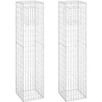 vidaXL Schanskorf palen 2 st 40x40x180 cm ijzer