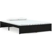 vidaXL Massief houten bed, zwart, 140x190 cm