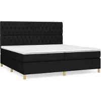 vidaXL Boxspring met matras stof zwart 200x200 cm