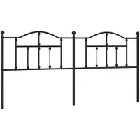 vidaXL Vervangend hoofdbord 200 cm metaal zwart