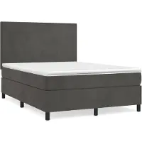 vidaXL Boxspring met matras fluweel donkergrijs 140x190 cm