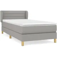 vidaXL Boxspring met matras stof lichtgrijs 90x200 cm