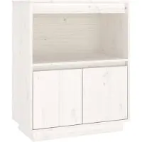 vidaXL Dressoir, wit, 60x34x75 cm, massief grenenhout
