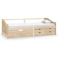 vidaXL Bedbank 3-zits met lades massief grenenhout 90x200 cm