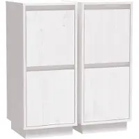 vidaXL Dressoirs 2 st 31,5x34x75 cm massief grenenhout wit