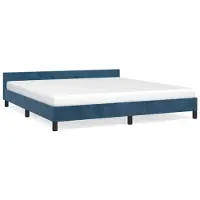 vidaXL Bedframe zonder matras 180x200 cm fluweel donkerblauw