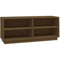 vidaXL Schoenenkast 110x34x45 cm massief grenenhout honingbruin