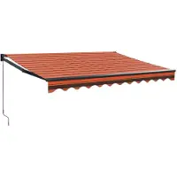 vidaXL Luifel uittrekbaar 3,5x2,5 m stof en aluminium oranje en bruin
