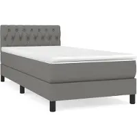 vidaXL Boxspring met matras stof donkergrijs 90x190 cm