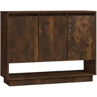 vidaXL Dressoir 97x31x75 cm bewerkt hout gerookt eikenkleurig