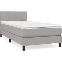 vidaXL Boxspring met matras stof lichtgrijs 100x200 cm