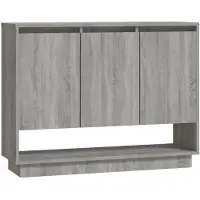 vidaXL Dressoir 97x31x75 cm bewerkt hout grijs sonoma eikenkleurig