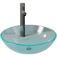 vidaXL Wastafel met kraan en pop-up afvoer gehard glas transparant