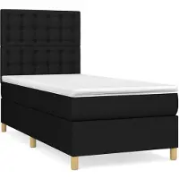 vidaXL Boxspring met matras stof zwart 100x200 cm