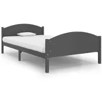 vidaXL Bedframe massief grenenhout donkergrijs 120x200 cm